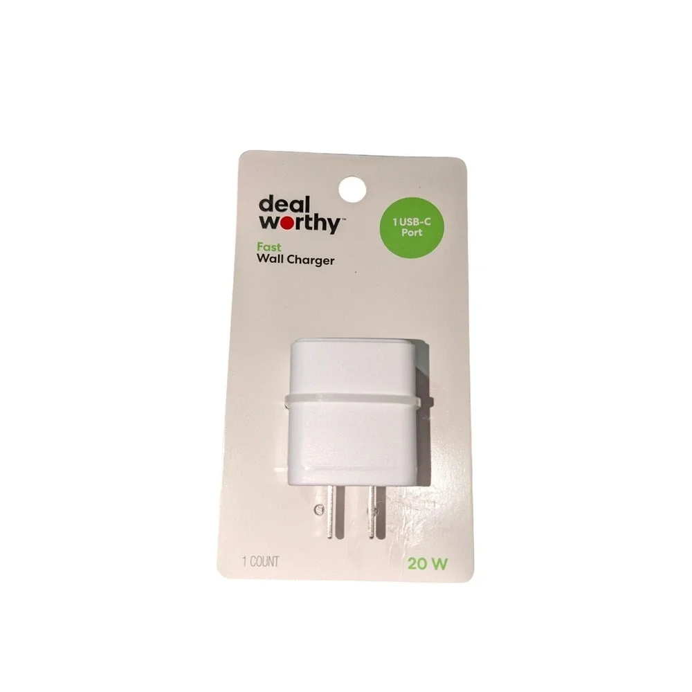Z1O Dealworthy Single Port 20W USB-C Home Charger‎ - White, Surge Protection